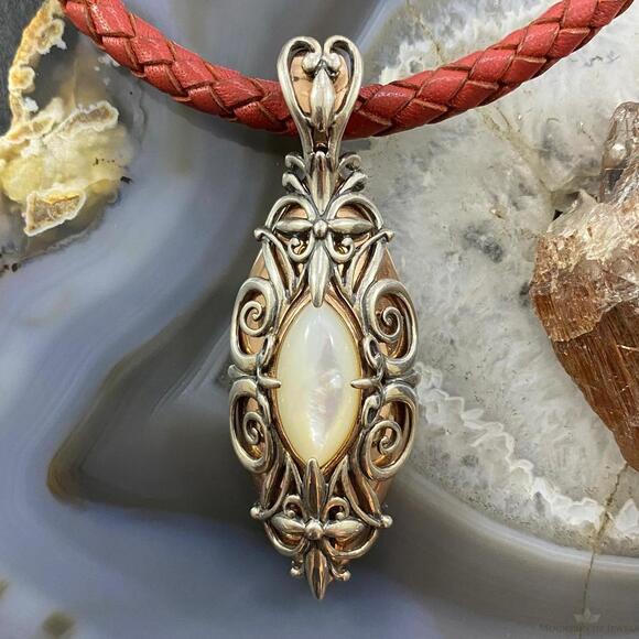 Carolyn Pollack Jewelry - Carolyn Pollack Sterling & Brass Mother of Pearl Decorated Pendant For Women